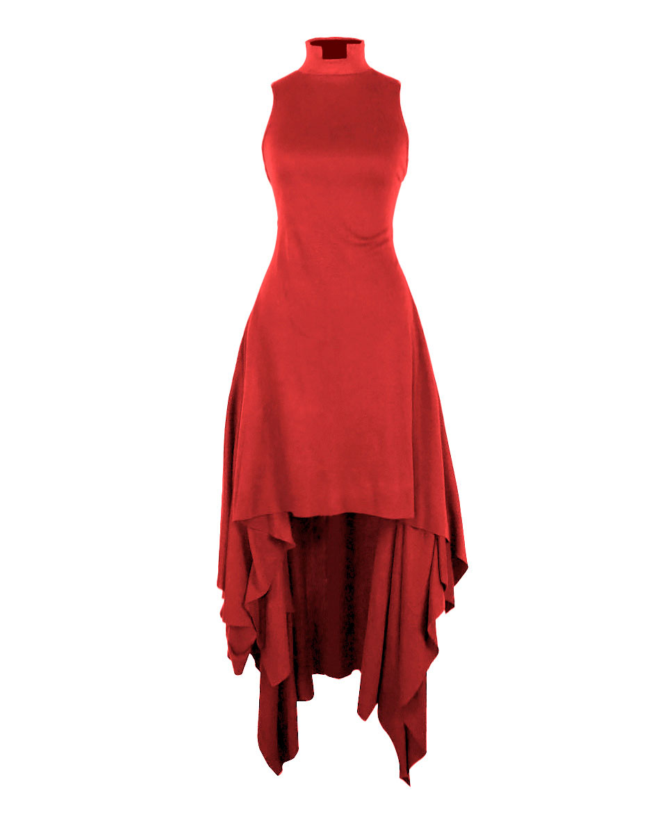 Sorciere Drape Dress Red - Sleeveless • Church of Sanctus